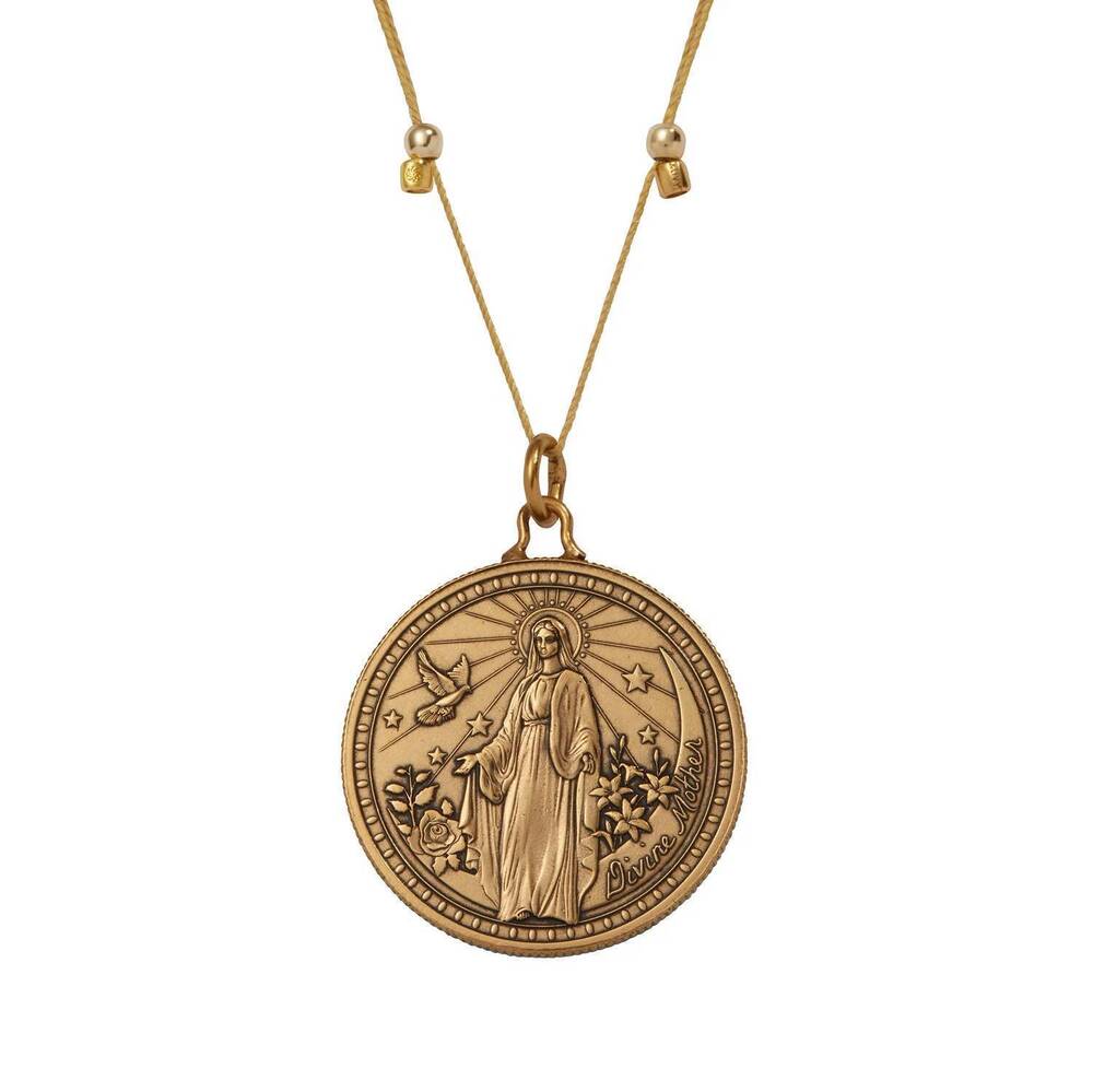 NEW &LIVY women's mother mary and archangel michael protection necklace in antiq